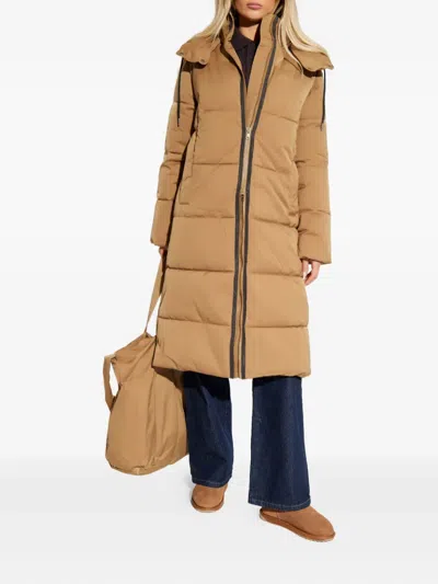 Rethinkit Studios Hooded Padded Coat In Brown