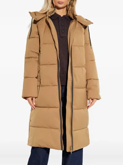 Rethinkit Studios Hooded Padded Coat In Brown
