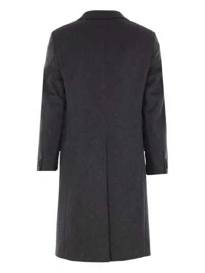 Caruso Wool Double-breasted Coat In Gray
