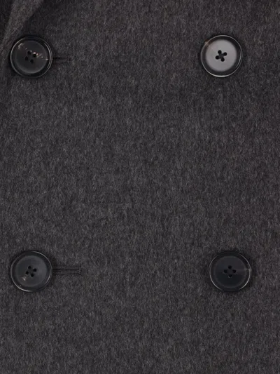 Caruso Wool Double-breasted Coat In Gray