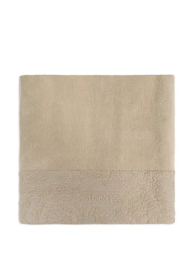 Versace Embossed-logo Bath Towel (set Of Five) In Nude