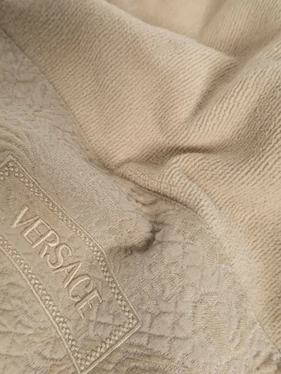 Versace Embossed-logo Bath Towel (set Of Five) In Nude