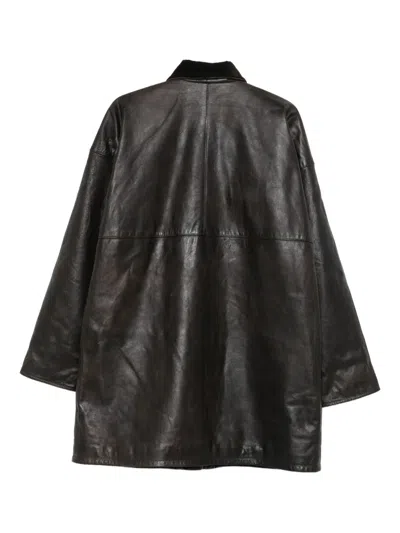 Duran Lantink Corduroy-collar Jacket In Brown