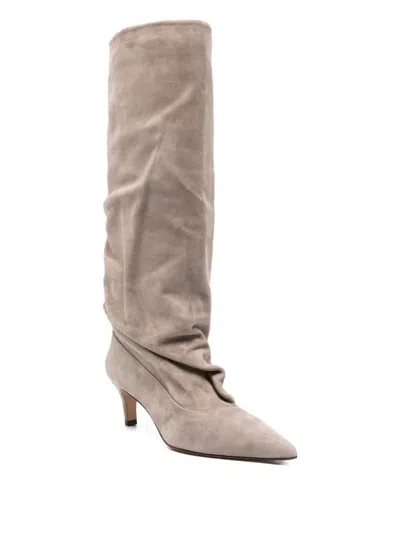 The Seller High Heels Boots In Grey Suede In Gray