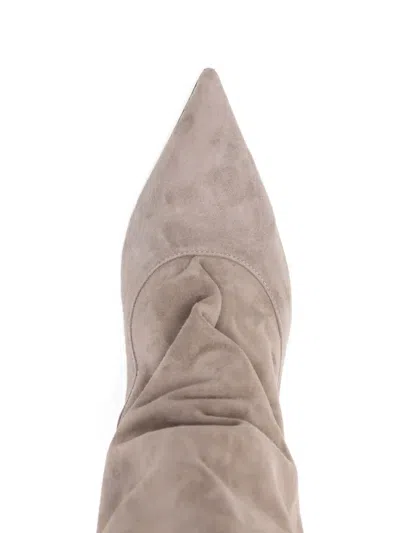 The Seller High Heels Boots In Grey Suede In Gray