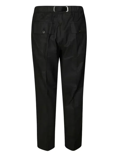 White Sand Tasca Fatigue Buckle Trousers In Black