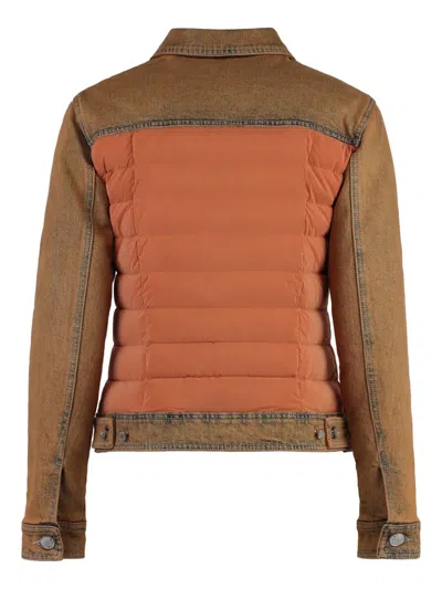 Moorer Petunia Padded Front Panel Jacket In Green
