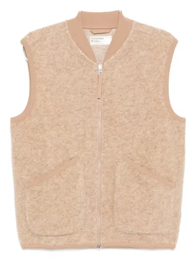 Universal Works Zipped Gilet In Neutral