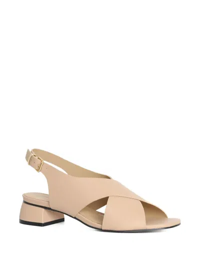 Sarah Chofakian 25mm Baunilha Latte Criss-cross Sandals In Neutral