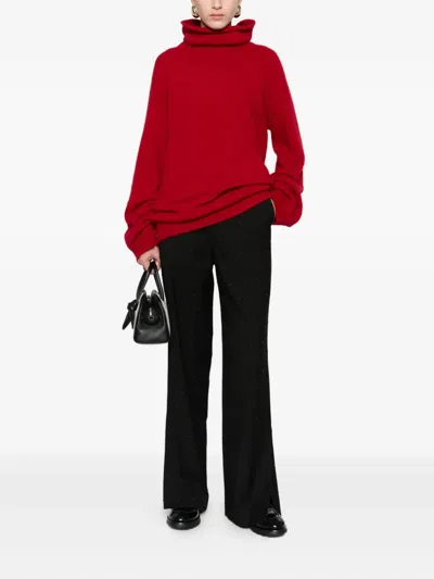 Isabelle Blanche Funnel-neck Jumper In Red