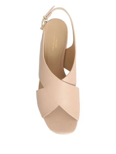 Sarah Chofakian 25mm Baunilha Latte Criss-cross Sandals In Neutral