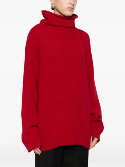 Isabelle Blanche Funnel-neck Jumper In Red