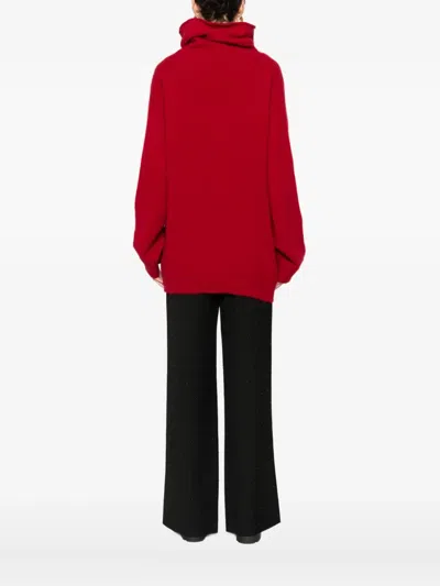 Isabelle Blanche Funnel-neck Jumper In Red