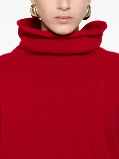 Isabelle Blanche Funnel-neck Jumper In Red