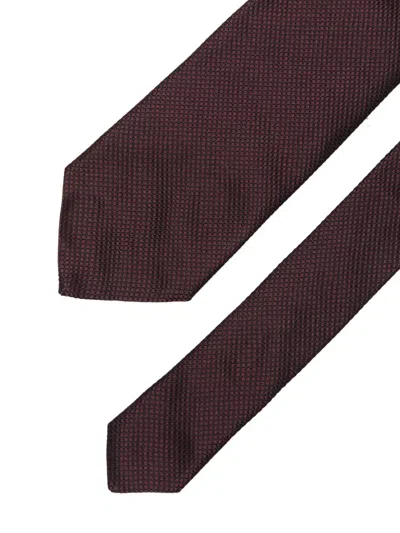 Lanvin Silk Tie In Brown