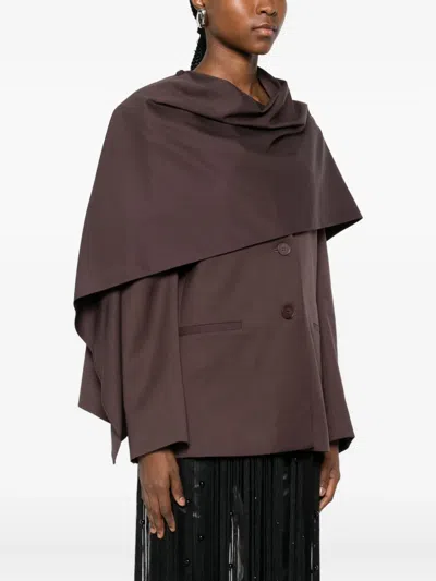 Isabelle Blanche Layered Blazer In Brown