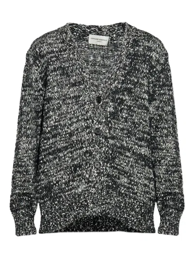 Officine Generale Long Sleeve Cardigan In Gray