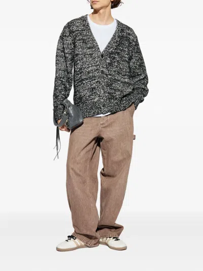 Officine Generale Long Sleeve Cardigan In Gray