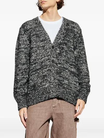 Officine Generale Long Sleeve Cardigan In Gray