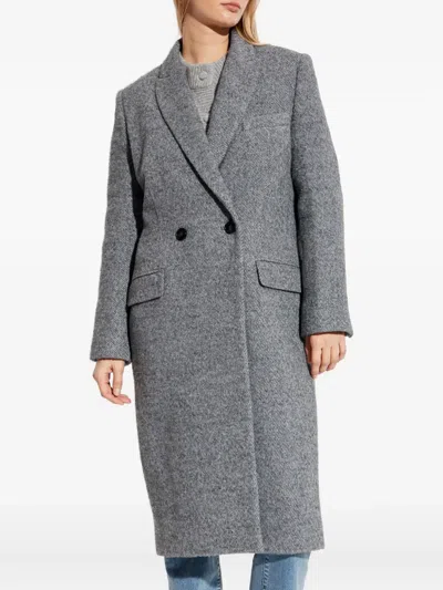 Iro Arianna Double-breasted Coat In Gray