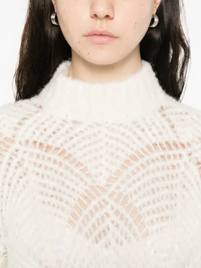 镂空高领毛衣