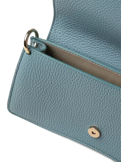 Coccinelle Logo-embroidered Shoulder Bag In Blue