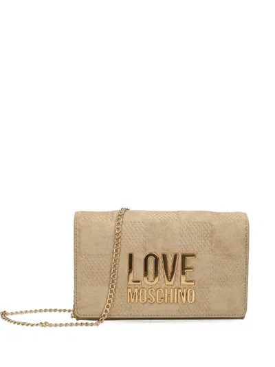 Love Moschino Chain-strap Logo-plaque Shoulder Bag In Neutral