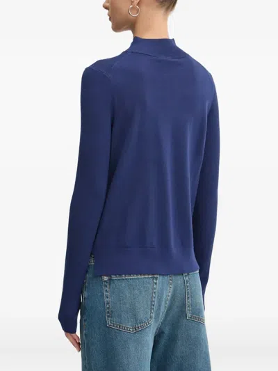 Hugo Boss Funnel-neck Sweater In Blue