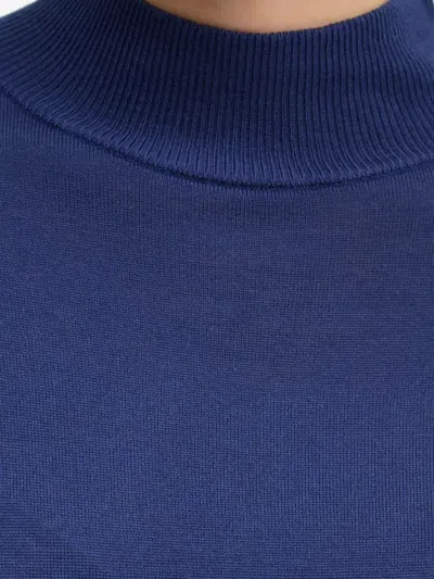 Hugo Boss Funnel-neck Sweater In Blue