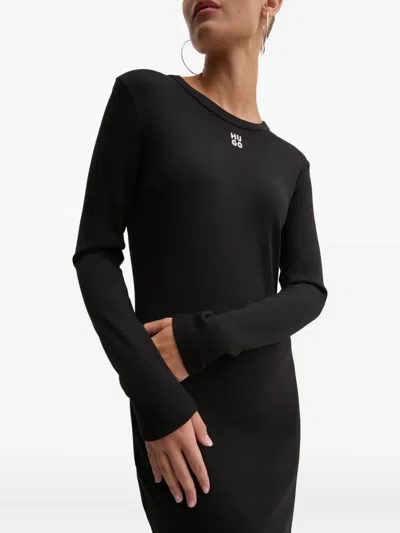 Hugo Boss Logo- Embroidery Dress In Black