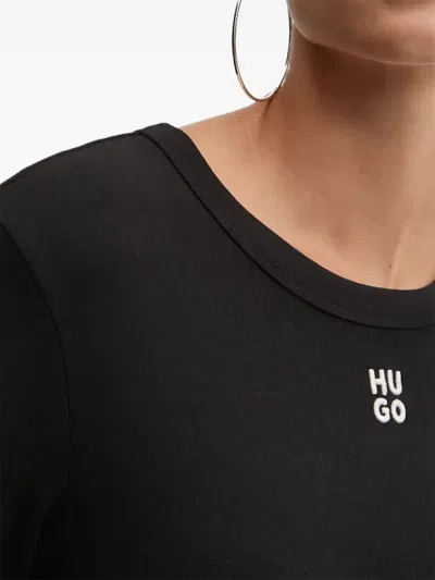 Hugo Boss Logo- Embroidery Dress In Black