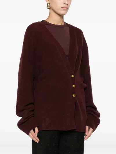 Isabelle Blanche Wool-blend Cardigan In Red