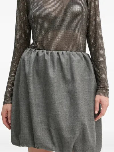 Herskind Evans Gathered Mini Skirt In Gray