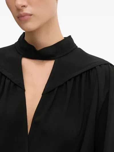 Iro Long-sleeve V-neck Jumpsuit In Black