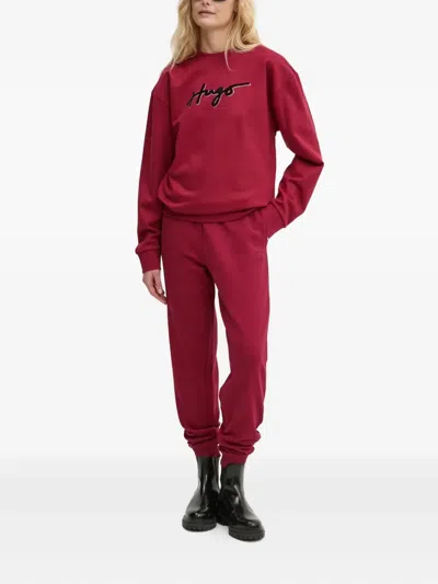 Hugo Boss Logo-embellished Sweatshirt In Red