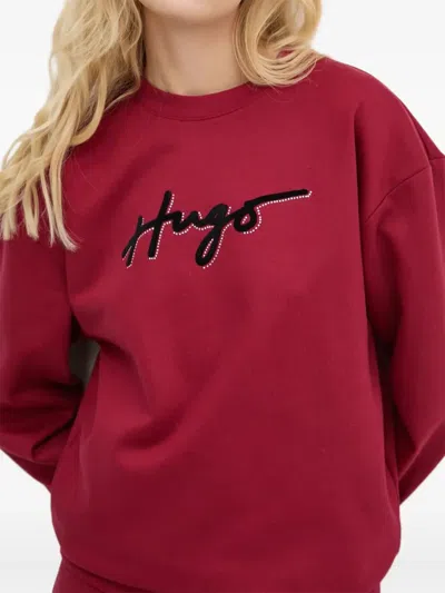 Hugo Boss Logo-embellished Sweatshirt In Red