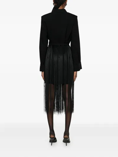 Isabelle Blanche Fringed Dress In Black