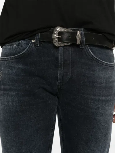 Dondup Distressed-effect Skinny-cut Jeans In Blue