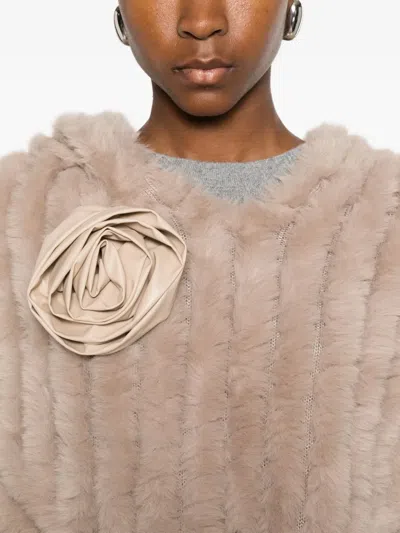 Blugirl Floral-appliqué Cape In Neutral