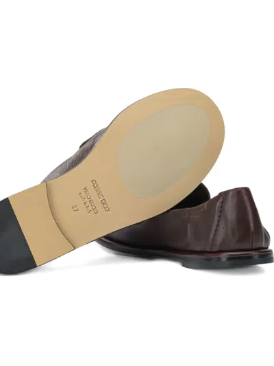 Pomme D'or Bordeaux Leather Loafers In Red