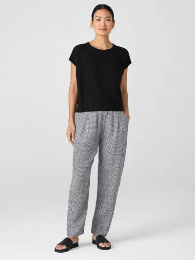 Eileen Fisher Organic Linen Cotton Square Top In Black