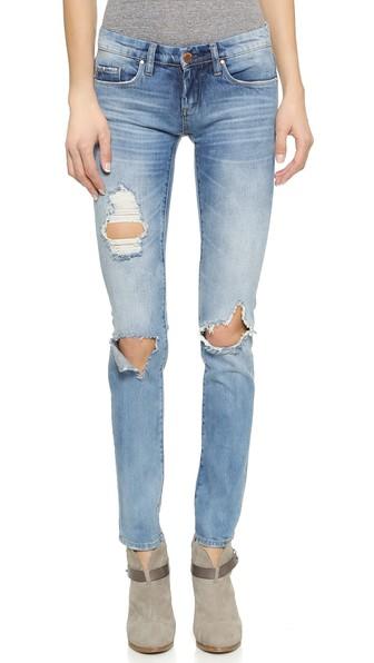 blank denim distressed skinny jeans