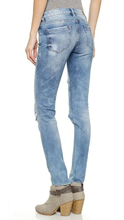 Shop Blank Denim Distressed Skinny Jeans In Good Vibes