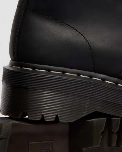 Dr. Martens Steel Toe Quad Rick Owens Wraparound Lace Leather Platform Boots In Black