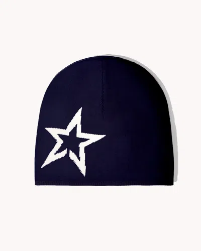 Perfect Moment Logo Star Merino Wool Beanie Onesize In Blue