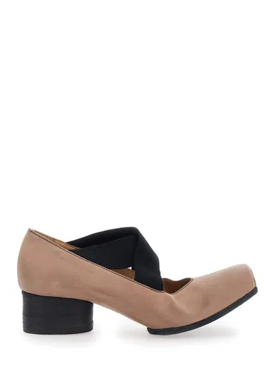 Uma Wang Pink Ballet Flats With Square Toe And Medium Heel In Suede Woman In Purple