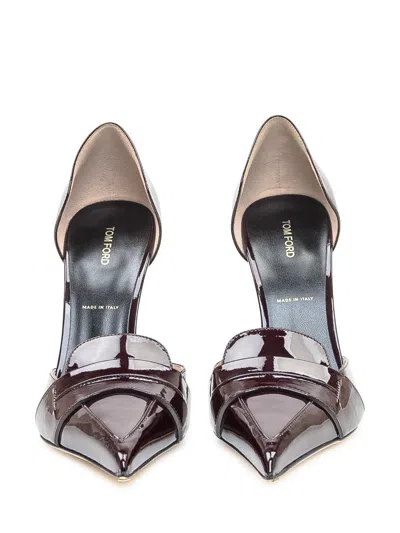 Tom Ford Décolleté In Bordeaux Patent Leather In Metallic