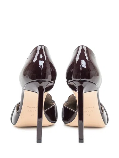 Tom Ford Décolleté In Bordeaux Patent Leather In Metallic