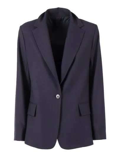 Antonelli Structured Fit Tailored Jacket With Minimalist Design In Blue