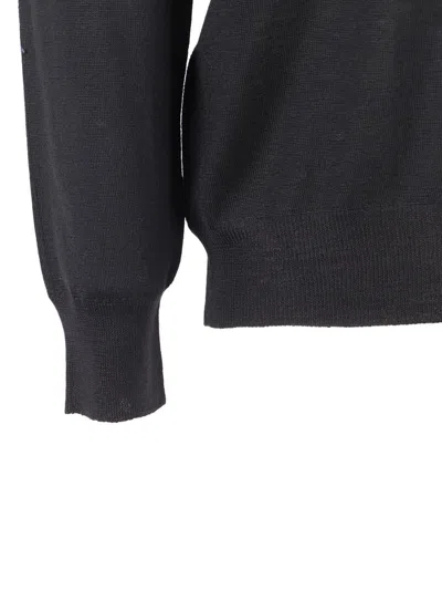 Fedeli Long-sleeved Knitted Sweater In Black